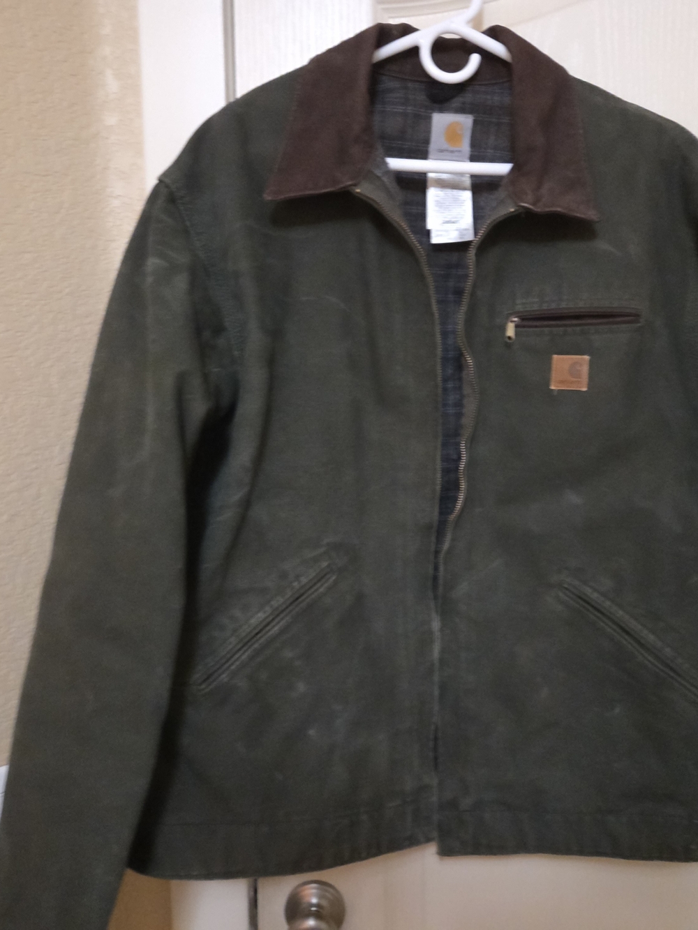 Vintage Carhartt J97 MOS Detroit Jacket Olive Green/Moss 2XL Tall